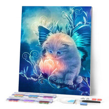 Afbeelding in Gallery-weergave laden, Diamond Painting - Kleine Nieuwsgierige Kat en Magische Bloem