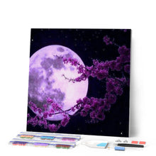 Afbeelding in Gallery-weergave laden, Diamond Painting - Volle maan en bloemen Diamond Painting Landschappen, bloemen, landschappen