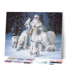 Afbeelding in Gallery-weergave laden, Diamond Painting - Sneeuwpop en bosdieren dieren, Diamond Painting Dieren, winter