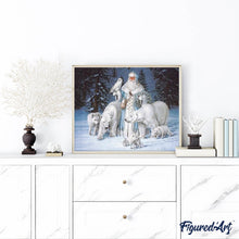 Afbeelding in Gallery-weergave laden, Diamond Painting - Sneeuwpop en bosdieren dieren, Diamond Painting Dieren, winter