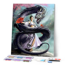 Afbeelding in Gallery-weergave laden, Diamond Painting - Vrouwen Draak dieren, Diamond Painting Dieren, draken