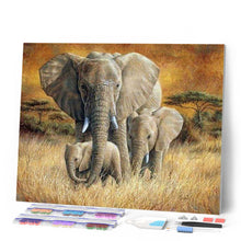 Afbeelding in Gallery-weergave laden, Diamond Painting - Familie van olifanten dieren, Diamond Painting Dieren, olifanten