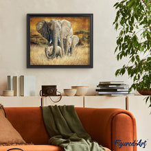 Afbeelding in Gallery-weergave laden, Diamond Painting - Familie van olifanten dieren, Diamond Painting Dieren, olifanten