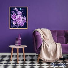 Afbeelding in Gallery-weergave laden, Diamond Painting - Paarse bloemen en vlinders dieren, vlinders, Diamond Painting Dieren, Diamond Painting Bloemen, bloemen