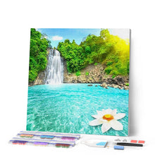 Afbeelding in Gallery-weergave laden, Diamond Painting - Lagune en waterval Diamond Painting Landschappen, landschappen