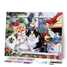 Afbeelding in Gallery-weergave laden, Diamond Painting - Katten en vogels dieren, vogels, katten, Diamond Painting Dieren