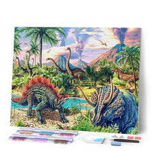 Afbeelding in Gallery-weergave laden, Diamond Painting - Dinosaurussen en landschap dieren, Diamond Painting Dieren, dinosaurissen