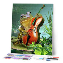 Afbeelding in Gallery-weergave laden, Diamond Painting - Kikker en viool dieren, Diamond Painting Dieren, kikkers