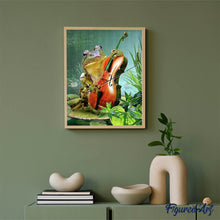 Afbeelding in Gallery-weergave laden, Diamond Painting - Kikker en viool dieren, Diamond Painting Dieren, kikkers