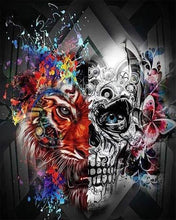 Afbeelding in Gallery-weergave laden, Diamond Painting - Leeuw en schedel dieren, Diamond Painting Dieren, leeuwen