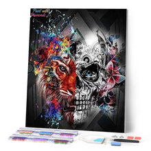 Afbeelding in Gallery-weergave laden, Diamond Painting - Leeuw en schedel dieren, Diamond Painting Dieren, leeuwen