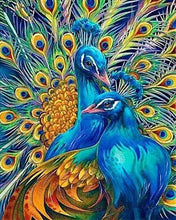 Afbeelding in Gallery-weergave laden, Diamond Painting - Een paar pauwen dieren, Diamond Painting Dieren, pauwen
