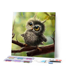 Afbeelding in Gallery-weergave laden, Diamond Painting - Kleine Uil dieren, Diamond Painting Dieren, uilen
