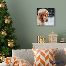 Afbeelding in Gallery-weergave laden, Diamond Painting - Hond in de sneeuw dieren, Diamond Painting Dieren, honden, winter