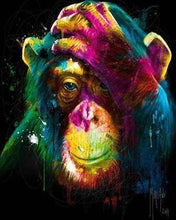 Afbeelding in Gallery-weergave laden, Diamond Painting - Aap Kleur dieren, Diamond Painting Dieren, apen