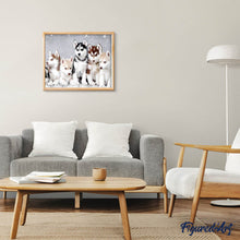Afbeelding in Gallery-weergave laden, Diamond Painting - Kleine wolven dieren, Diamond Painting Dieren, konijnen, wolven