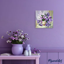 Afbeelding in Gallery-weergave laden, Diamond Painting - Vaas met paarse bloemen Diamond Painting Bloemen, bloemen