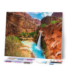 Afbeelding in Gallery-weergave laden, Diamond Painting - Waterval in de woestijn Diamond Painting Landschappen, landschappen