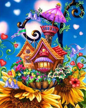 Afbeelding in Gallery-weergave laden, Diamond Painting - Kasteel op Zonnebloemen kastelen, Diamond Painting Bloemen, bloemen