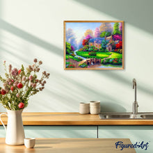 Afbeelding in Gallery-weergave laden, Diamond Painting - Villa met mooie tuin Diamond Painting Landschappen, landschappen