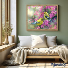 Afbeelding in Gallery-weergave laden, Diamond Painting - Bloeiende tak op vogels dieren, vogels, Diamond Painting Dieren