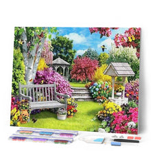 Afbeelding in Gallery-weergave laden, Diamond Painting - Mooie tuin 40x50cm reeds ingelijst