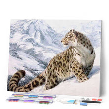 Afbeelding in Gallery-weergave laden, Diamond Painting - Sneeuwluipaard dieren, Diamond Painting Dieren, winter