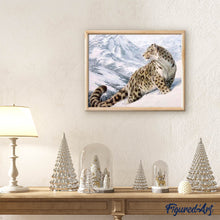 Afbeelding in Gallery-weergave laden, Diamond Painting - Sneeuwluipaard dieren, Diamond Painting Dieren, winter