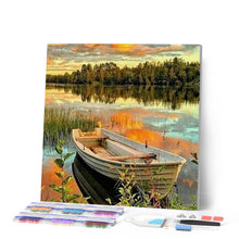 Afbeelding in Gallery-weergave laden, Diamond Painting - Boot op het meer Diamond Painting Schepen, schepen