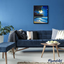 Afbeelding in Gallery-weergave laden, Diamond Painting - Volle maan aan het strand Diamond Painting Romantiek, romantiek