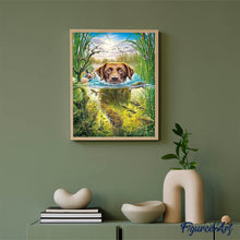 Afbeelding in Gallery-weergave laden, Diamond Painting - Hond in de stroom dieren, Diamond Painting Dieren, honden