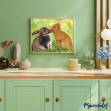 Afbeelding in Gallery-weergave laden, Diamond Painting - Konijnen Koppel dieren, Diamond Painting Dieren, konijnen