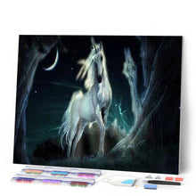 Afbeelding in Gallery-weergave laden, Diamond Painting - Eenhoorn in het donker dieren, Diamond Painting Dieren, eenhoorns