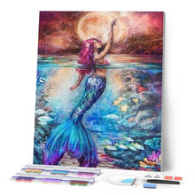 Afbeelding in Gallery-weergave laden, Diamond Painting - Zeemeermin in de zee Diamond Painting Romantiek, romantiek