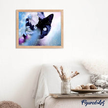 Afbeelding in Gallery-weergave laden, Diamond Painting - Kat en bloem dieren, katten, Diamond Painting Dieren
