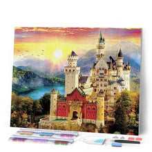 Afbeelding in Gallery-weergave laden, Diamond Painting - Kasteel in de bergen kastelen, Diamond Painting Landschappen, landschappen, bergen