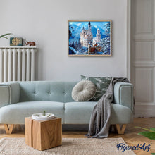 Afbeelding in Gallery-weergave laden, Diamond Painting - Kasteel in besneeuwde bergen kastelen, Diamond Painting Landschappen, landschappen, bergen