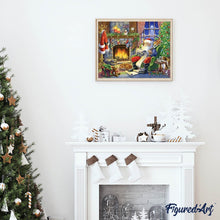 Afbeelding in Gallery-weergave laden, Diamond Painting - Sinterklaas bij de open haard Kerstmis, Diamond Painting Religie, religie
