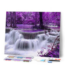 Afbeelding in Gallery-weergave laden, Diamond Painting - Paarse waterval Diamond Painting Landschappen, landschappen