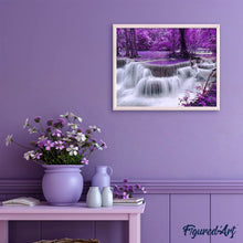 Afbeelding in Gallery-weergave laden, Diamond Painting - Paarse waterval Diamond Painting Landschappen, landschappen