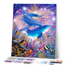 Afbeelding in Gallery-weergave laden, Diamond Painting - Dolfijnen dieren, Diamond Painting Dieren, dolfijnen