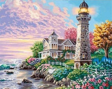 Afbeelding in Gallery-weergave laden, Diamond Painting - Kleine vuurtoren Diamond Painting Landschappen, landschappen
