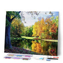 Afbeelding in Gallery-weergave laden, Diamond Painting - Uitzicht op de vijver Diamond Painting Landschappen, landschappen