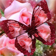 Afbeelding in Gallery-weergave laden, Diamond Painting - Vlinder en Roos dieren, vlinders, Diamond Painting Dieren, Diamond Painting Bloemen, bloemen