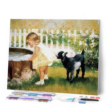 Afbeelding in Gallery-weergave laden, Diamond Painting - Klein meisje en hond dieren, Diamond Painting Dieren, honden