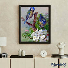 Afbeelding in Gallery-weergave laden, Diamond Painting - Tieten op tak 40x50cm reeds ingelijst