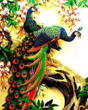 Afbeelding in Gallery-weergave laden, Diamond Painting - Pauwen op takken Diamond Painting Bloemen, bloemen, pauwen