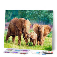 Afbeelding in Gallery-weergave laden, Diamond Painting - Olifanten Familie dieren, Diamond Painting Dieren, olifanten