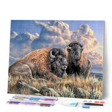 Afbeelding in Gallery-weergave laden, Diamond Painting - Bizon dieren, bizons en yaks, Diamond Painting Dieren