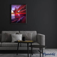 Afbeelding in Gallery-weergave laden, Diamond Painting - Golf en rode lucht Diamond Painting Landschappen, landschappen